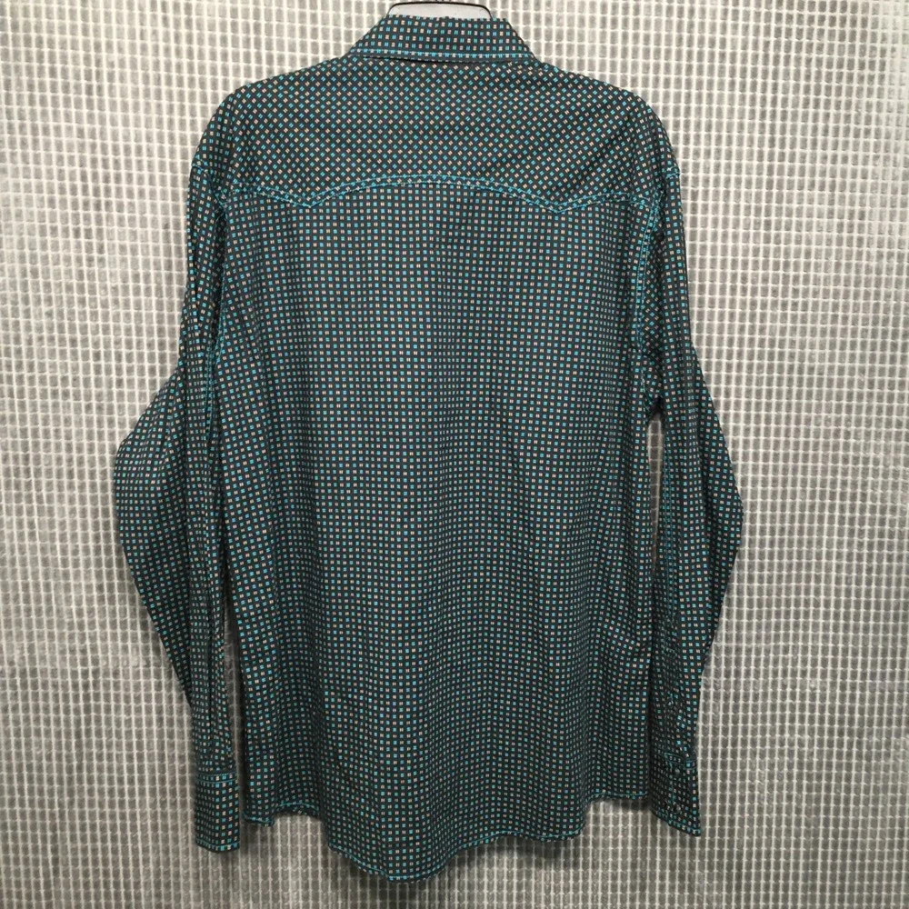 Cinch Mens Shirt Modern Fit Western Geometric Snap L Black Teal